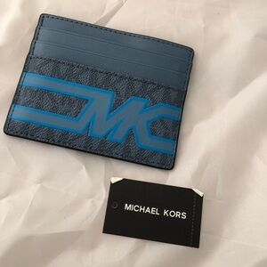 Michael Kors Denim Multi Tall Card Case